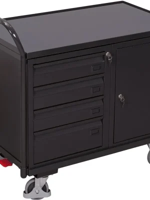 Aktuell Tischwagen 250kg B1125xT625xH1010mm RAL 7035/7016 4 Schubladen, 1 Schrank | RAL 7016/7016 | 1783930