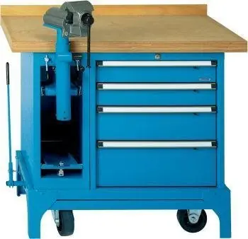 Mob.Werkbank FMW100/4 o.Kabelaufroller RAL5012 LOKOMA | ohne Kabelaufroller | 1775457 Neue Kollektion