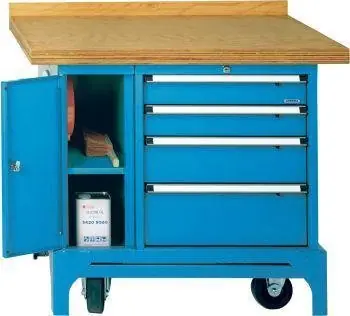 Bestpreis Mob.Werkbank FMW100/U m.Kabelaufroller RAL5012 LOKOMA | mit Kabelaufroller | 1775459