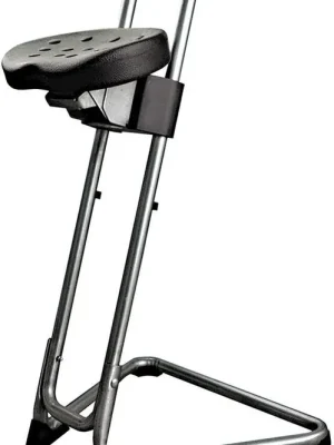 Sale ESD Stehhilfe Edelstahl PU-Sitz schw. bis 110 kg Sitzhöhenverstellung von 600-850 | Edelstahl | 1769376