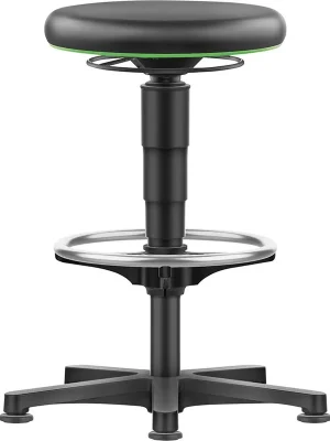 Drehhocker Kunstledersitz Sitzhöhe 530 - 750 mm mit Gleiter und Fußring | Gleiter und Fußring | 530–750 mm | 1769187 Solange Der Vorrat Reicht