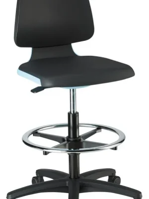 Bimos Arbeitsstuhl Labsit 4, K-Leder blau Sitzhöhe 560-810 mm | Kunstleder | blau | 1771437 Bestseller
