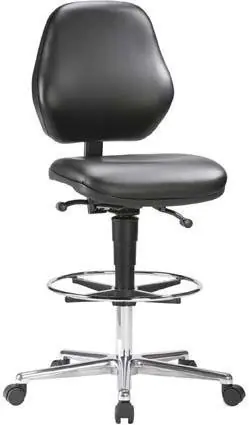 Begrenztes Angebot Bimos Arbeitsstuhl Kunstleder schwarz Sitzhöhe 620-870 mm mit Rollen / Fußring | Bimos Arbeitsstuhl Kunstleder schwarz Sitzhöhe 620-870 mm mit Rollen / Fußring | 620–880 mm | 1775926