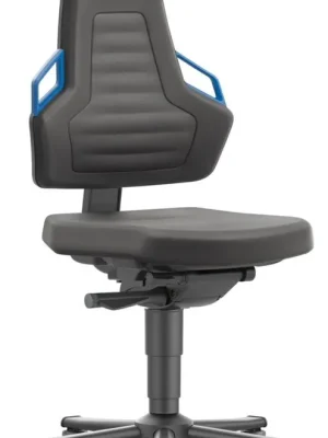 Schneller Versand Bimos Arbeitsstuhl Nexxit 1 Griff blau Sitzhöhe 450-600 mm Supertec schw.,m. Gleiter | Nexxit 1 mit Gleitern, Griffe blau | Supertec | 1771449