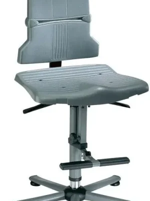 Bimos Arbeitsstuhl 9801-1000 Sintec 3 grau Sitzhöhe 580-850 mm m. Gleiter/Aufstiegshilfe | Kontakt-Rückenlehne | 1775944 Beliebt