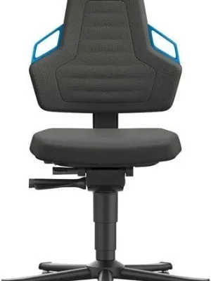 Highlight Bimos Arbeitsstuhl Nexxit 2 Griff blau Sitzhöhe 450-600 mm Kst. schwarz,mit Rollen | Nexxit 2 mit Rollen, Griffe blau | Kunstleder | 1775913