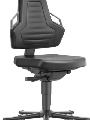 Bimos Arbeitsstuhl Nexxit 2 Griff grau Sitzhöhe 450-600 mm Kst. schwarz,mit Rollen | Nexxit 2 mit Rollen, Griffe grau | Kunstleder | 1773692 Neu Im Sortiment