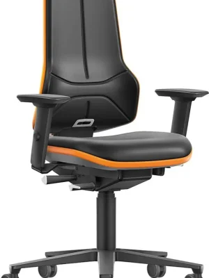 Bimos Arbeitsstuhl XXL orange mit Rollen Kunstleder mit Armlehnen | mit Armlehnen | Kunstleder | 1775929 Neue Ware