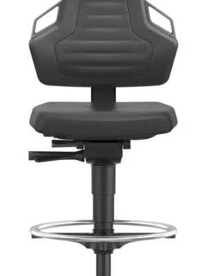 Abverkauf Bimos Arbeitsstuhl Nexxit 3 Griff grau Sitzhöhe 570-820 mm Stoff schwarz,Fußring | Nexxit 3 mit Gleitern, Fußring, Griffe grau | Stoff | 1771445