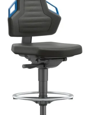 Knallerangebot Bimos Arbeitsstuhl Nexxit 3 Griff blau Sitzhöhe 570-820 mm Stoff schwarz,Fußring | Nexxit 3 mit Gleitern, Fußring, Griffe blau | Stoff | 1775919