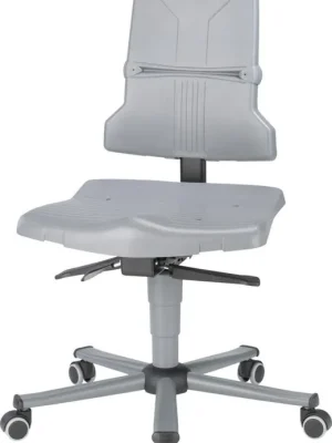 Markenprodukt Bimos Arbeitsstuhl 9813-1000 Sintec 2 grau Sitzhöhe 430-580 mm mit Rollen | Sitzneigungsverstellung | 1773704