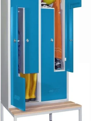 ZSchr Buche 4tlg. Dreh 735512 | RAL 7035/5012 | 4 Abteile | 800x500/800x2150 mm | 1783385 Direktkauf