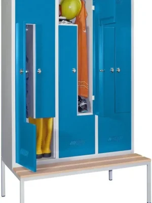 ZSchr Buche 6tlg. Dreh 735512 | RAL 7035/5012 | 6 Abteile | 1200x500/800x2150 mm | 1781326 Neu Im Sortiment