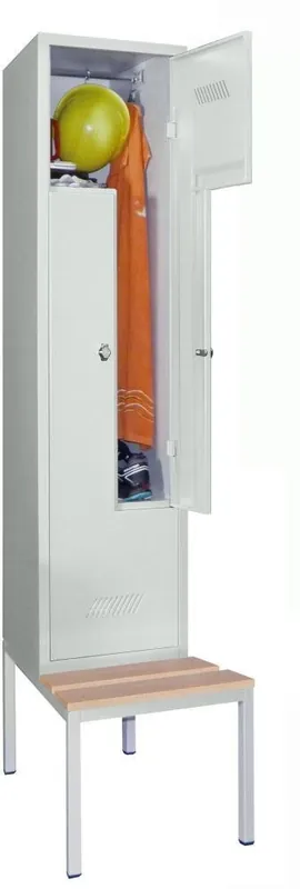 Sichere Zahlung ZSchrBuche2tlg.Dreh735 | RAL 7035 | 2 Abteile | 400x500/800x2150 mm | 1781340