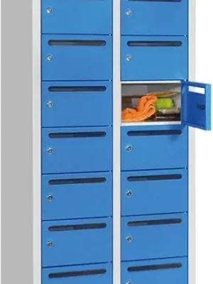 Sonderangebot Postv 20F 300 AB 735512 | RAL 7035/RAL 5012 | 2-reihig | 20 | 600x500x1850 mm | 300 mm | 145x220x470 mm | 1779407