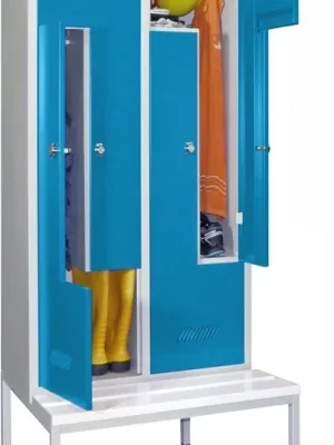 ZSchrSitzweiß 4tlg. Dreh 735512 | RAL 7035/5012 | 4 Abteile | 800x500/800x2150 mm | 1781336 Neue Kollektion