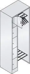 Aktuell Offene Garderobe B740xT480xH1950 mm RAL 7035 5 Bügel 1x5 Fächer B240 mm CP | 740x480x1950 mm | 5 | 1780982