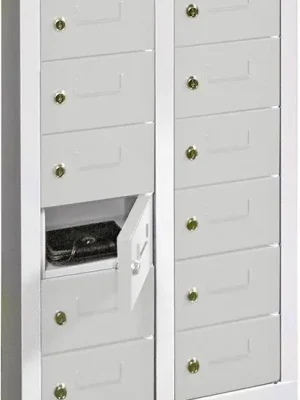 Bestseller Kleinfach-Wandschrank H815xB460xT200 mm 2x6 Fächer RAL7035 Türen mit Etikettenrahmen | RAL 7035/RAL 7035 | zur Wandbefestigung | 12 | 460x200x815 mm | 100x160x170 mm | mit Etikettenrahmen | 1772048