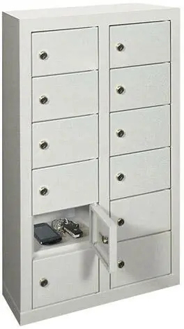 Kleinfach-Wandschrank H815xB460xT200 mm 2x6 Fächer RAL7035 Türen glatt | RAL 7035/RAL 7035 | zur Wandbefestigung | 12 | 460x200x815 mm | 100x160x170 mm | glatt | 1769795 Preis Gesenkt