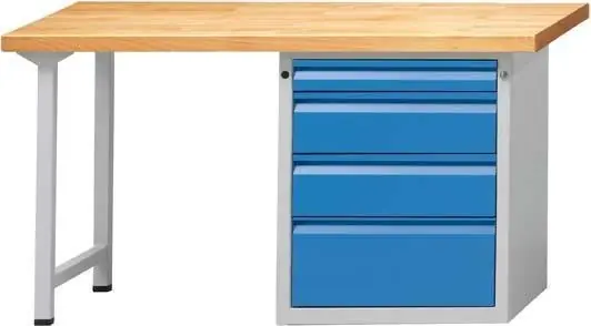 KOMBIWERKBANK E 1500 MM MODELL 807 E- RAL 7035 / RAL 5012 | 4 | 1500x700x840 mm | 1500 mm | 1784807 Aktuell