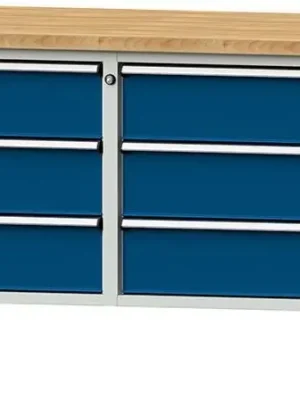 Markenware KASTENWERKBANK 1500 108 V 50 MM TYP 300382/850 MM 7035/5010 | KASTENWERKBANK 1500 108 V 50 MM TYP 300382/850 MM 7035/5010 | 50 mm | 1500x700x850 mm | 1778946