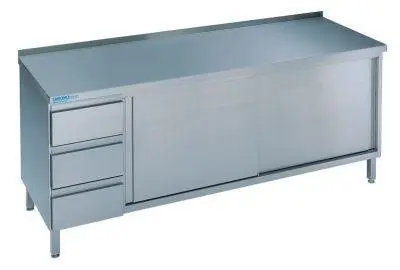 Arbeitsschrank m.SL-Block1600x700x850 Edelstahl Chromonorm | 1600x700x850 mm | 1779857 Rabatt