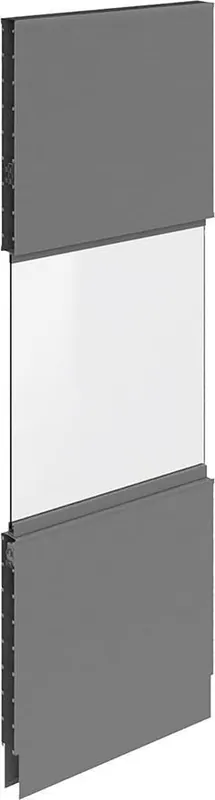 Akustik-Wandelement B1000 x H 2960 mm RAL 7037 mit Fenster | 1000 mm | 2960 mm | 1784071 Top-Angebot