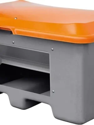 Neu Im Sortiment Streugutbehälter 400 l B1210xT820xH670 mm mit Entnahmeöffnung grau/orange | mit Entnahmeöffnung, mit Staplertaschen | 1210x820x680 mm | 400 l | 1772870