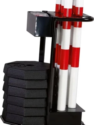 Beliebt Sperrpfosten-Set inkl. Transportwagen, 6 Sperrpfosten rot/weiß, 6 Fußplatten schwarz | rot/weiß | Sperrpfosten-Set | 1782273