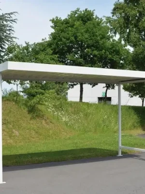 Knallerangebot Überdachung Mod. Leipzig B4300xT2200xH2350 mm RAL 9002 grauweiß Grundfeld einseitig | Grundeinheit groß, offen | 4300x2200x2350 mm | 1772927