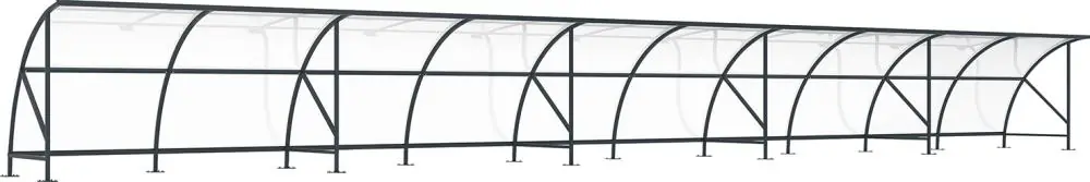 Überdachung Bamberg B1/2020550x2100x2290,RAL | Überdachung ohne Seitenwand, Stahlkonstruktion, RAL 7016 | 20550x2100x2290 mm | 1775173 Preisknaller
