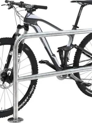 Ausverkauf Fahrrad-Anlehnbügel Edelstahl, L 1000 mm zum Aufdübeln mit Querholm | Fahrrad-Anlehnbügel Edelstahl, L 1000 mm zum Aufdübeln mit Querholm | 1775131