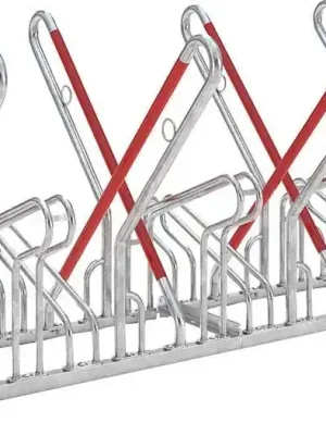 Neuheit Fahrrad-Anlehnparker zweiseitig, verzinkt L 2160 mm, 8 Plätze | 2160 mm | 8 | 1777399