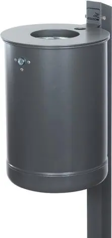 Abfallbehälter vzk,grau m.Ascher,Pfosten | DB 703, anthrazit-eisenglimmer | PB | 1781239 Sonderangebot