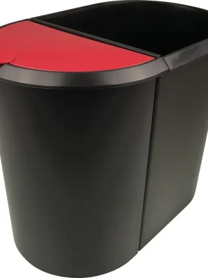 Papierkorb Duo-System schwarz/rot helit | schwarz/rot | 1775987 Nur Heute
