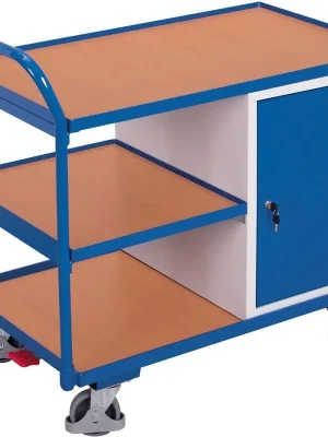 Tischwagen 250kg B1125xT625xH1010mm RAL 7035/5010 1 Schrank,3 Ladeflächen | RAL 7035/5010 | 1783931 Günstig