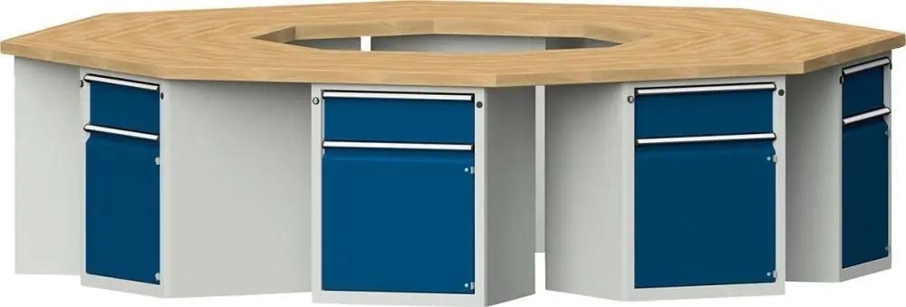 8-Eck-Werkb. Modell 801 50 mm, 850 mm 7035/5010 | 1780830 Geprüft