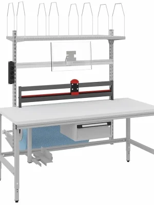 Must-Have Verpackungstisch OK-V6 B1685xT800xH718-1018 mm manuell verstellbar Tischplatte Melamin | 1781428