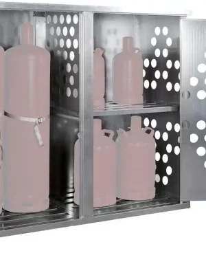 Geprüft Kleingasflaschenschrank f.20Fl.2Türen,vzg | K-GFS 20 | 1710x720x1435 mm | Doppelflügeltür | 20 | 9 | 1782570