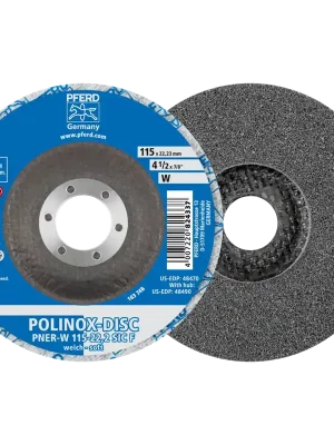 Ausverkauf PFERD POLINOX verpresste Vlies-Disc PNER Ø 115mm Bohrung-Ø 22,23mm Weich SIC Fein | W (weich) | 115 mm | 1068882