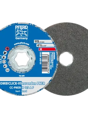 Aktuell PFERD COMBICLICK verpresste Vliesronde CC PNER Ø 115mm Hart A Fein | H (hart) | fein | 115 mm | 5 Stück | 1066223