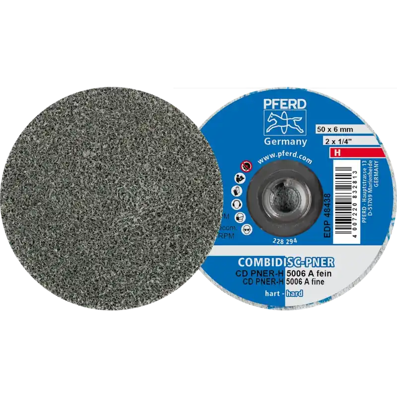 Wochenendangebot PFERD COMBIDISC verpresste Vliesronde CD PNER Ø 50mm Hart A Fein | H (hart) | F (fein) | Korund A | 50 mm | System CD | 1066973