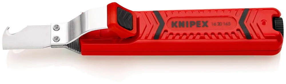 Expressversand KNIPEX Abmantelungswerkzeug mit Schleppklinge schlagfestes Kunststoffgehäuse 165 mm | 165 mm | 8 - 28 Ø mm | 1166199