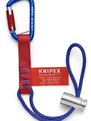 Solange Der Vorrat Reicht KNIPEX Adapterschlaufen mit fixiertem Materialkarabiner Zur Werkzeug-Absturzsicherung 186 mm | 1166034