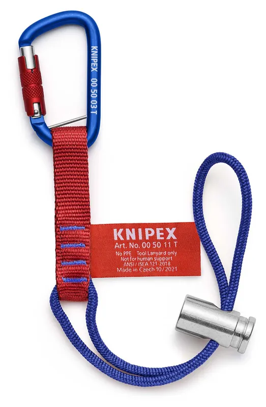 Solange Der Vorrat Reicht KNIPEX Adapterschlaufen mit fixiertem Materialkarabiner Zur Werkzeug-Absturzsicherung 186 mm | 1166034