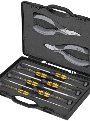 Highlight KNIPEX Elektronikzangen-Set mit Werkzeugen für Arbeiten an elektronischen Bauteilen 5-teilig | 1165936