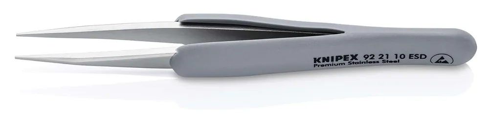 Bestpreis KNIPEX Präzisionspinzette mit gummiertem Griff ESD gummierter Griff 123 mm | 1166918