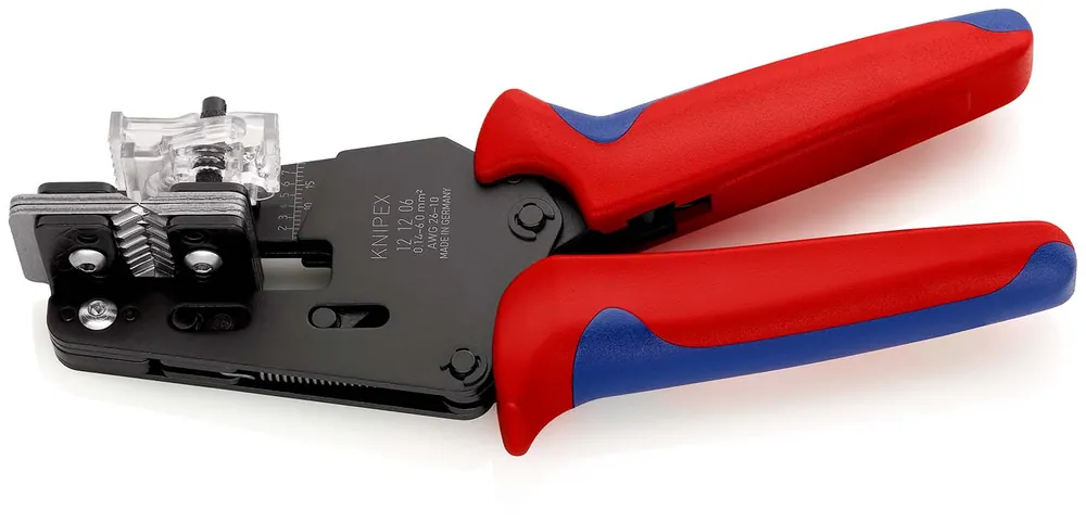 Angebot KNIPEX Präzisions-Abisolierzange mit Formmessern mit Mehrkomponenten-Hüllen brüniert 195 mm | 1166119