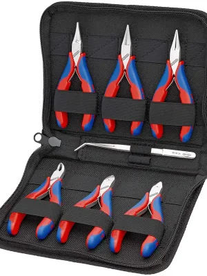 Top-Seller KNIPEX Elektronikzangen-Set mit Werkzeugen für Arbeiten an elektronischen Bauteilen 7-teilig | 1165934