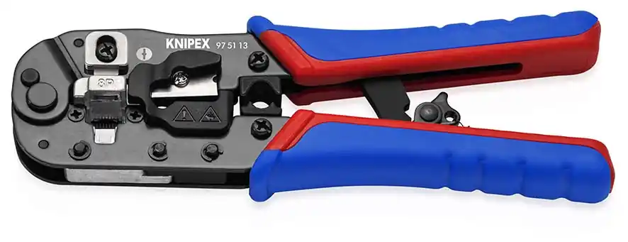 Sonderangebot KNIPEX Crimpzange für RJ45-Westernstecker mit Mehrkomponenten-Hüllen brüniert 190 mm | 1167154